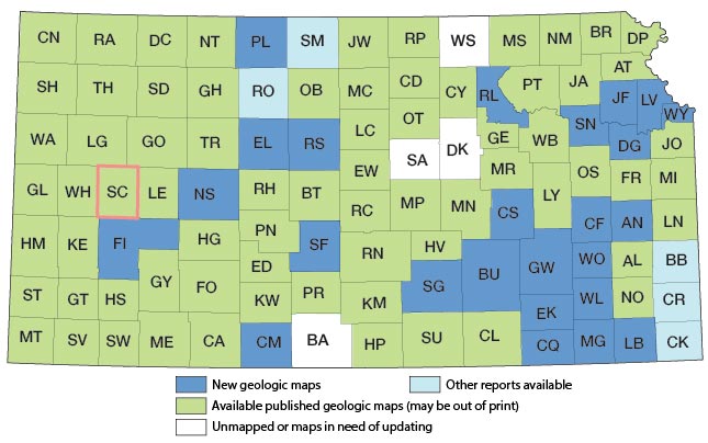 Index map of Kansas showing status of geologic mapping, 2003